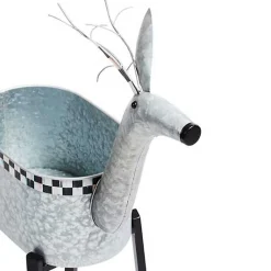 Reindeer Galvanized Metal Planter