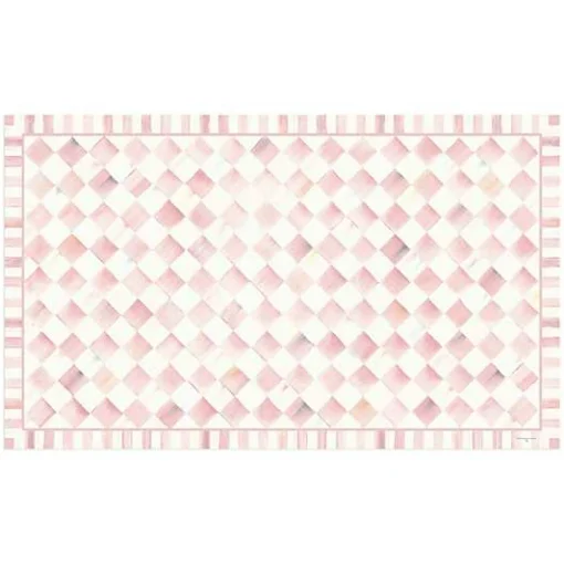 Rosy Check 3' x 5' Floor Mat