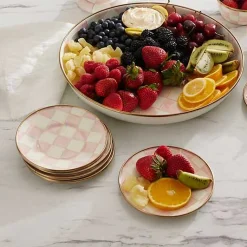 Rosy Check Appetizer Plates, Set of 4
