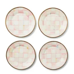 Rosy Check Appetizer Plates, Set of 4