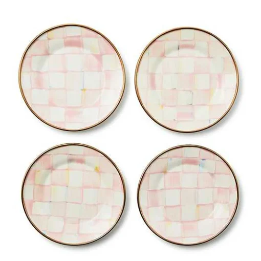 Rosy Check Appetizer Plates, Set of 4