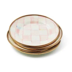 Rosy Check Appetizer Plates, Set of 4