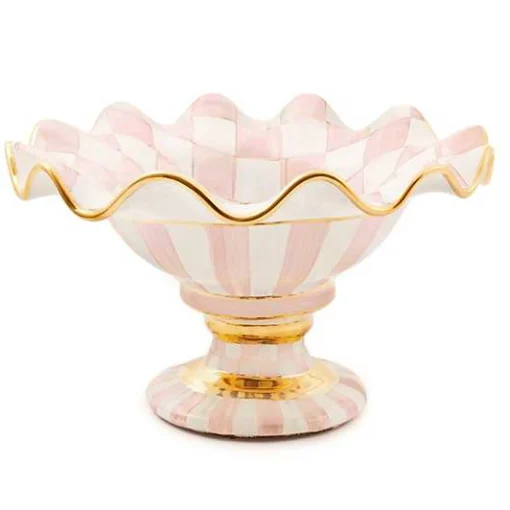 Rosy Check Ceramic Compote