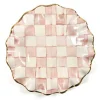 Rosy Check Ceramic Fluted Dessert Plate