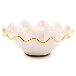 Rosy Check Ceramic Fluted Breakfast Bowl