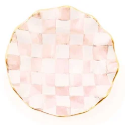 Rosy Check Ceramic Fluted Breakfast Bowl