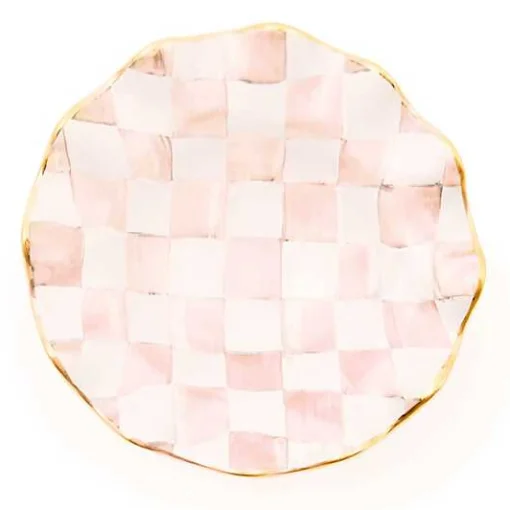 Rosy Check Ceramic Fluted Breakfast Bowl