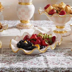 Rosy Check Ceramic Serving Platter