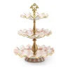 Rosy Check Ceramic Three Tier Sweet Stand