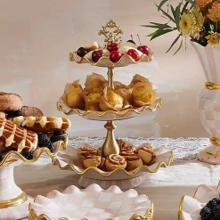 Rosy Check Ceramic Three Tier Sweet Stand