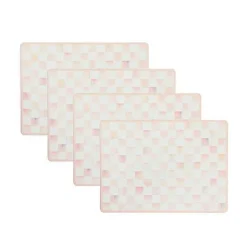 Rosy Check Cork Back Placemats, Set of 4