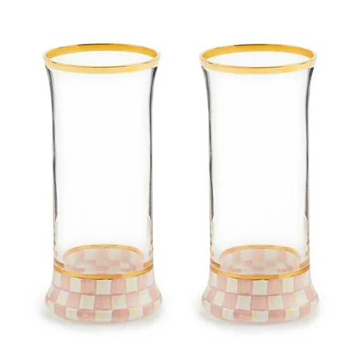 Rosy Check Highball Glass, Set of 2