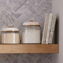 Rosy Check Kitchen Canister, Large