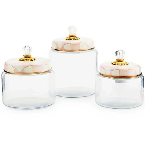 Rosy Check Kitchen Canister Set