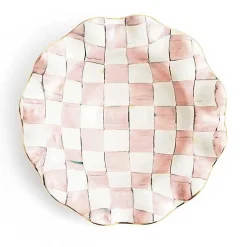 Rosy Check Medium Ceramic Fluted Serving Bowl