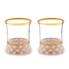Rosy Check Tumbler Glass, Set of 2