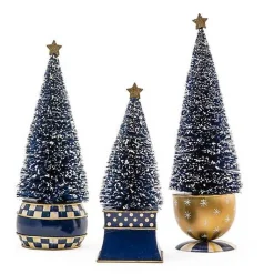 Royal Check Bottle Brush Tree, Set of 3
