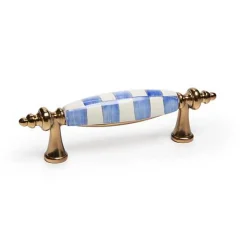 Royal Check Brass Drawer Pull