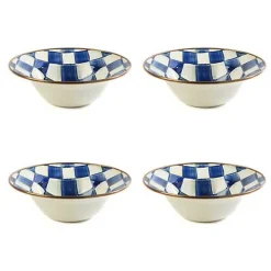 Royal Check Breakfast Bowls, Set of 4
