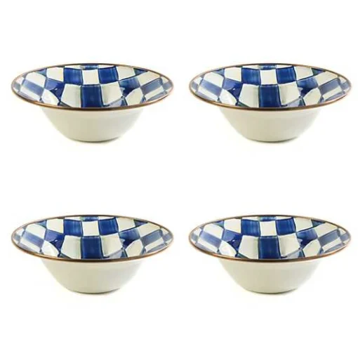 Royal Check Breakfast Bowls, Set of 4