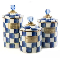 Royal Check Canisters, Set of 3