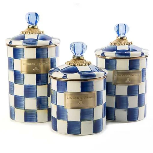 Royal Check Canisters, Set of 3