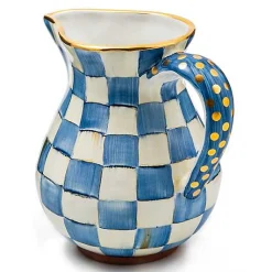 Royal Check Ceramic Portly Pitcher