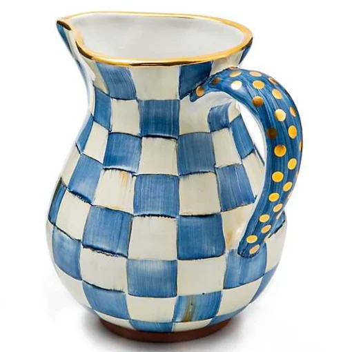 Royal Check Ceramic Portly Pitcher