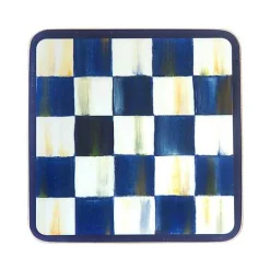 Royal Check Cork Back Coasters, Set of 4