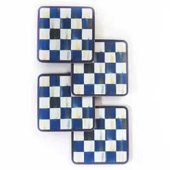 Royal Check Cork Back Coasters, Set of 4