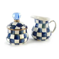 Royal Check Creamer  Sugar Bowl Set