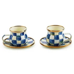 Royal Check Espresso Cup  Saucer Set