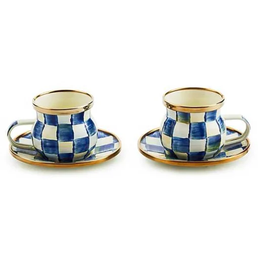 Royal Check Espresso Cup  Saucer Set