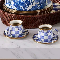 Royal Check Espresso Cup  Saucer Set