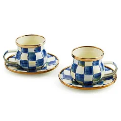 Royal Check Espresso Cup  Saucer Set