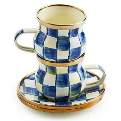 Royal Check Espresso Cup  Saucer Set