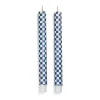 Royal Check Flicker Dinner Candles, Set of 2