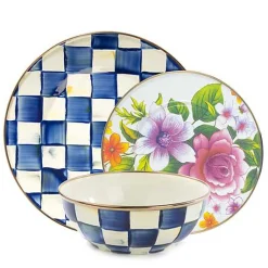 Royal Check  Flower Market White Mix - 3-Piece Place Setting