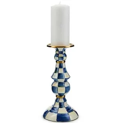 Royal Check Large Pillar Candlestick