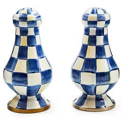 Royal Check Large Salt  Pepper Shakers