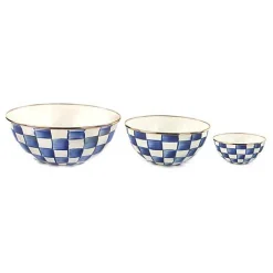 Royal Check Mixing Bowls, Set of 3