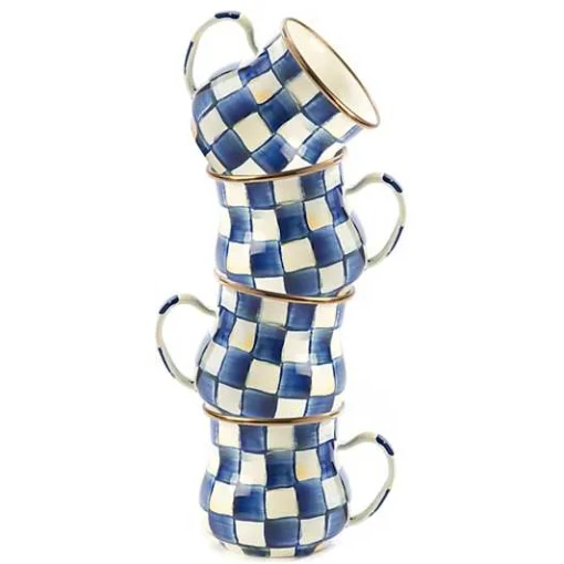 Royal Check Mugs, Set of 4