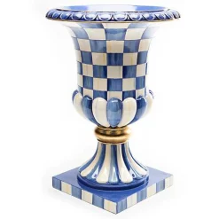 Royal Check Pedestal Tabletop Urn