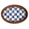 Royal Check Rattan  Enamel Small Serving Tray