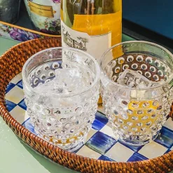 Royal Check Rattan  Enamel Small Serving Tray