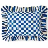 Royal Check Ruffle Lumbar Pillow