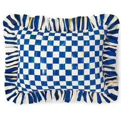 Royal Check Ruffle Lumbar Pillow