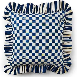 Royal Check Ruffle Throw Pillow