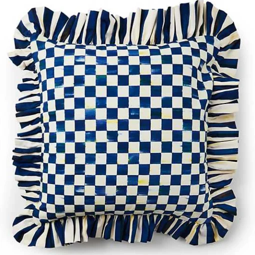 Royal Check Ruffle Throw Pillow