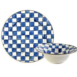 Royal Check Serving Platter  Bowl Set